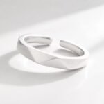 Futuristic Matte Open Ring Unisex Couple Style