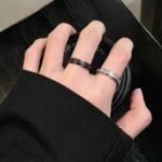 Minimal Glitter Couple Ring for Men and Women - Image 7