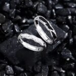 Minimal Shimmer Wave Ring Unisex Couple Style - Image 6