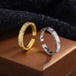 Gold Silver Hammered Open Ring Unisex Minimal Jewelry - Image 6