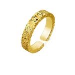 Gold Silver Hammered Open Ring Unisex Minimal Jewelry - Image 4