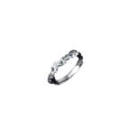 Silver Lava Texture Blue Stone Ring Unisex Dark Jewelry - Image 5